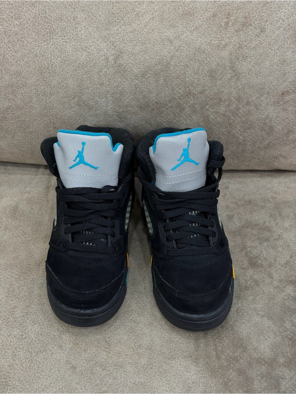 Air Jordan 5 Retro Aqua Kids 13.5C Black 440888-047